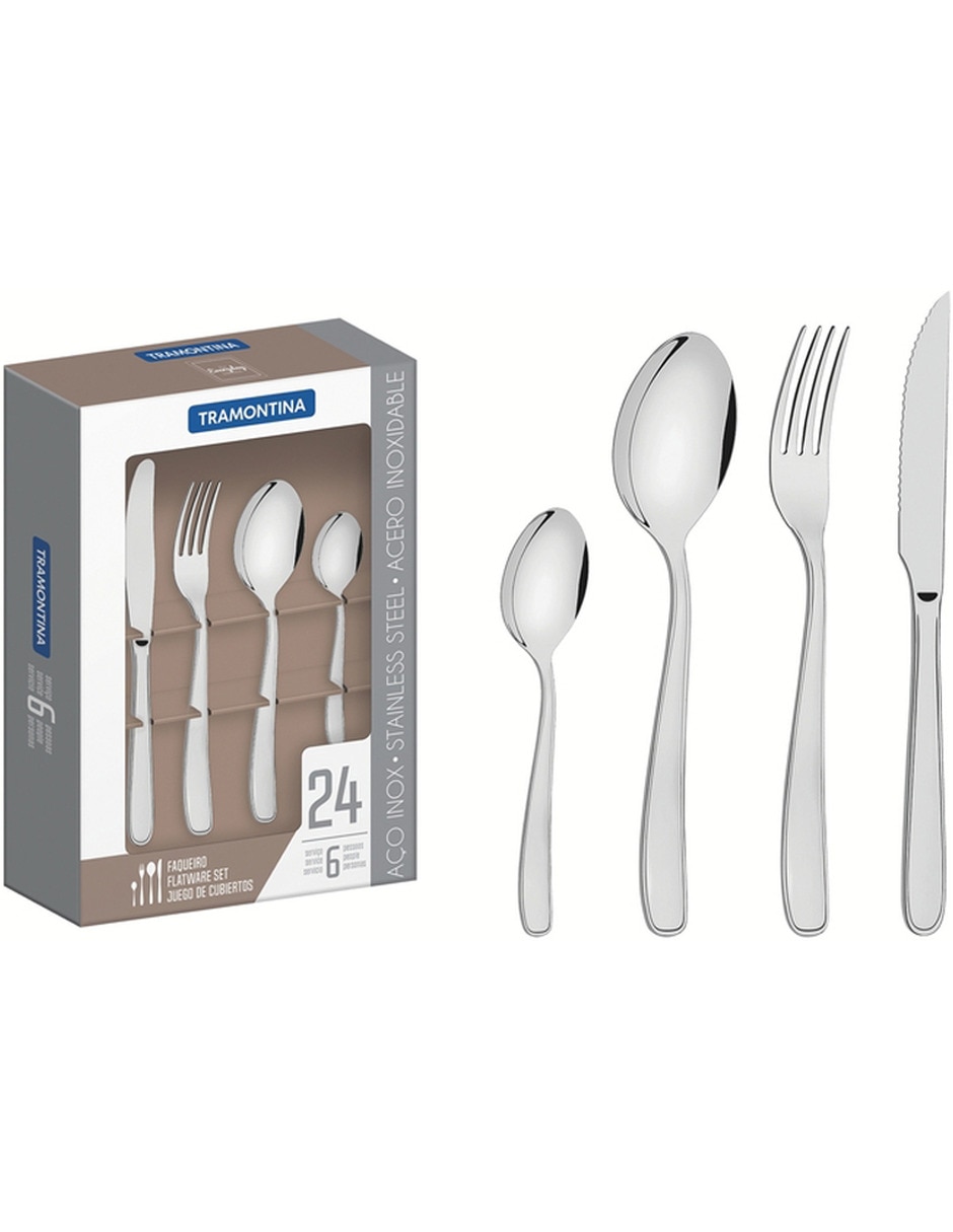 Tramontina Juego Cubiertos 24Piezas Material Acero Inoxidabl