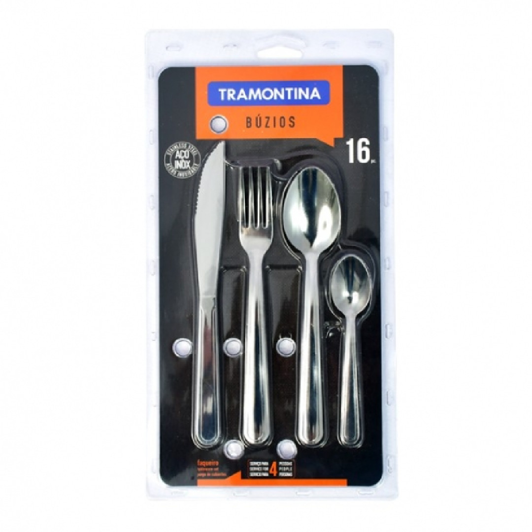 Tramontina Juego De Cubiertos 16 Piezas Acero Inoxidable