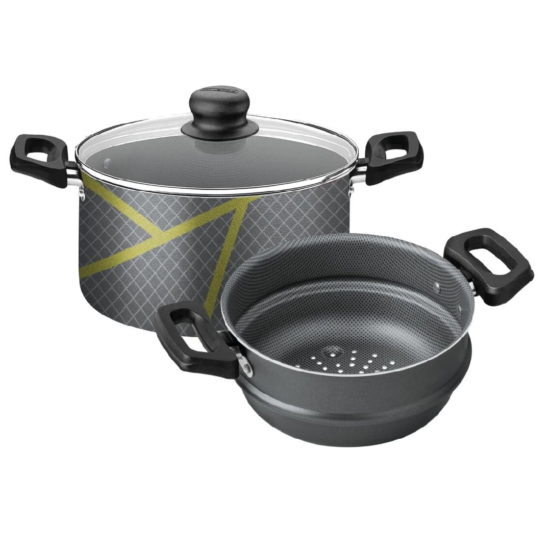 Tramontina Olla De Vapor 1.8 Lt Tapa De Vidrio Templado