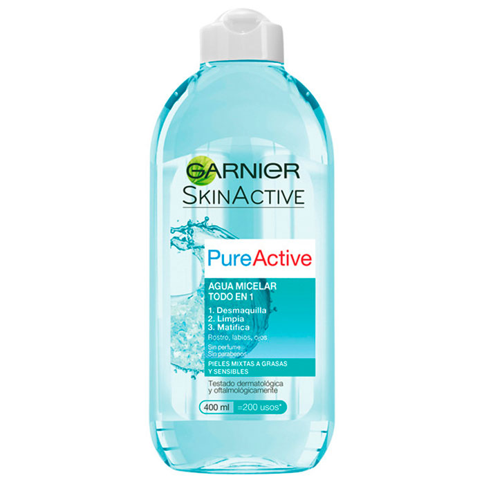 AGUA MICELAR PURE ACTIVE PIEL MIXTA 400ML GARNIER