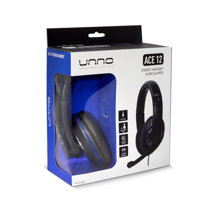 Audífono con micrófono Unno Tekno ACE 12 3.5 mm negro