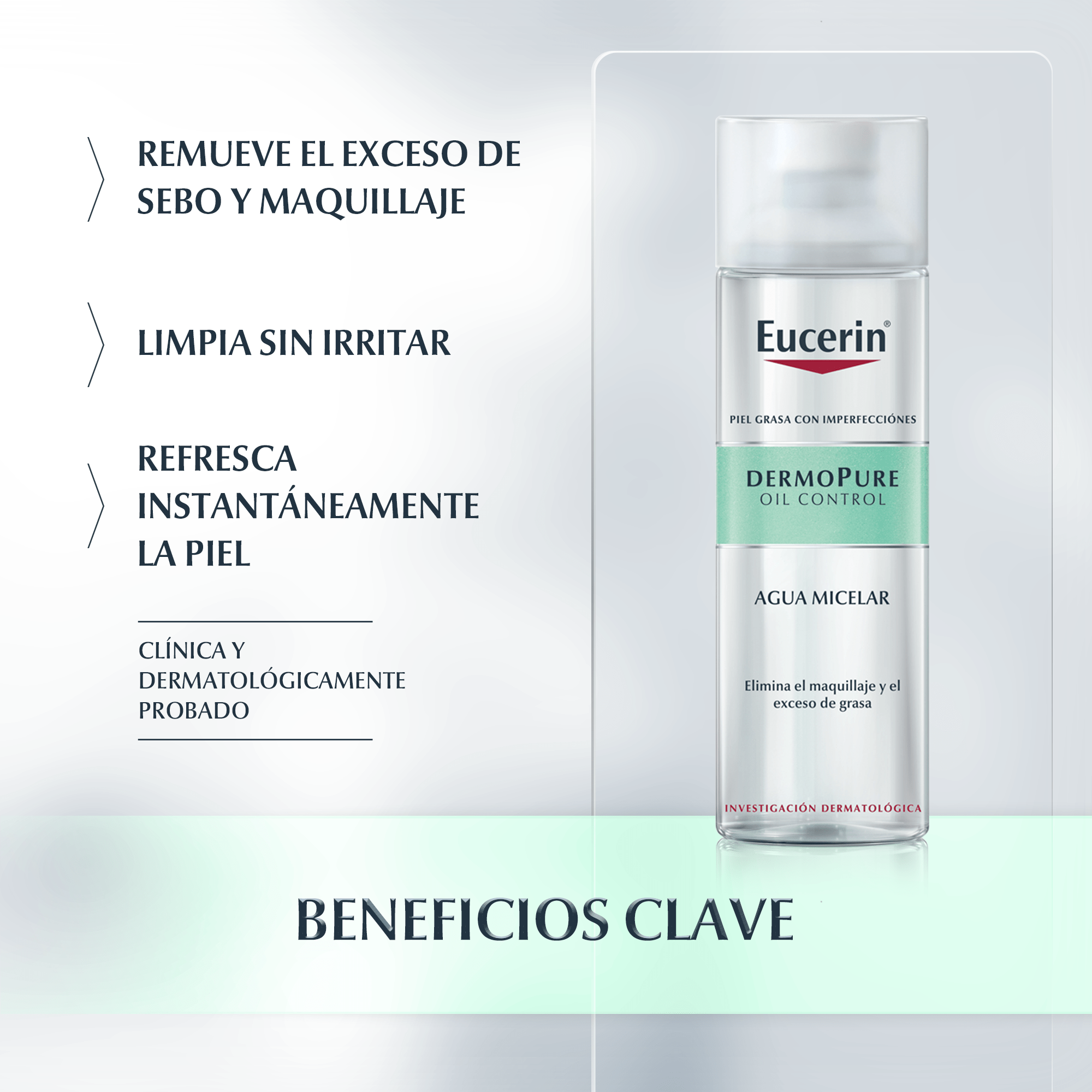AGUA MICELAR DESMAQUILLANTE DERMO PUREOIL PIEL GRASA IMPERFC