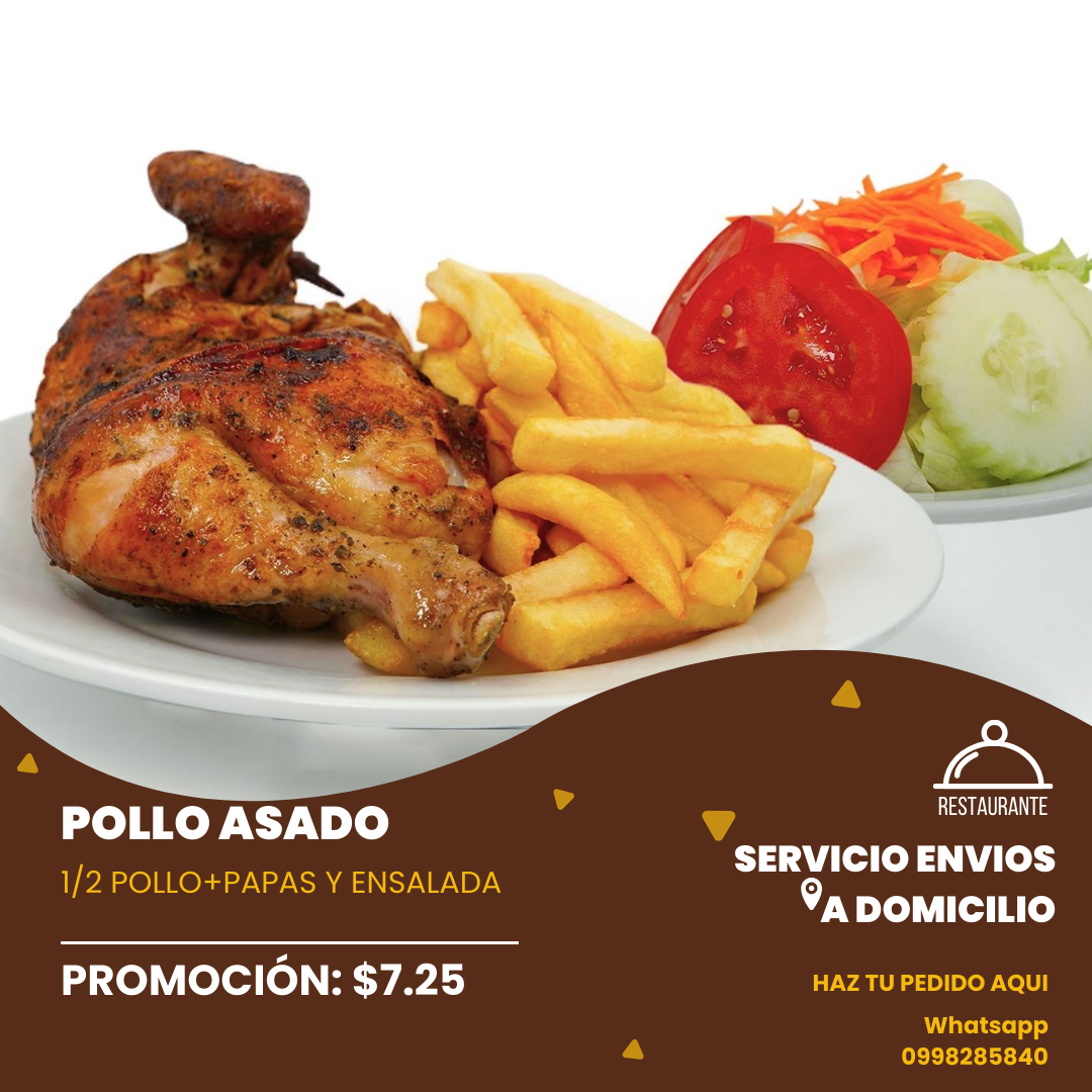 1/2 Pollo + Papas Ensalada